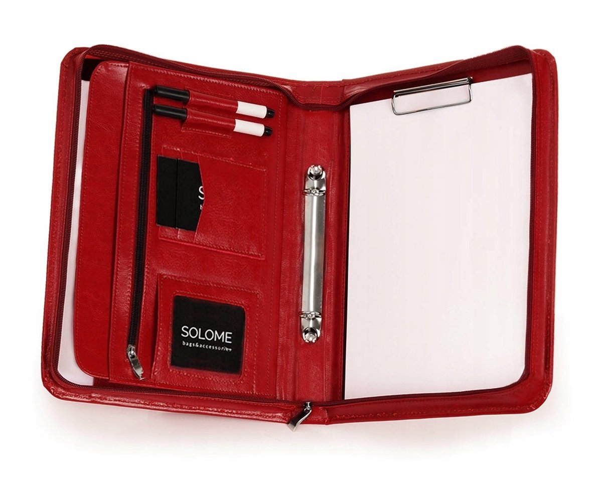 Leren Aktetas Documentenhouder A5 - Solome Premium Rood