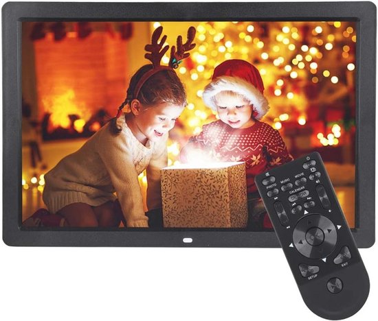 Wakects Digitale fotolijst 15 inch 1024 X 768 HD 4:3 digitale fotolijst met afstandsbediening foto/video/muziek/MP3/MP4/kalender/wekker, meerdere talen, automatisch (EU