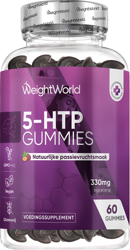 WeightWorld 5-HTP gummies - 100 mg - Met citroenmelisse en L-tryptofaan - Gelatinevrije slaap gummies