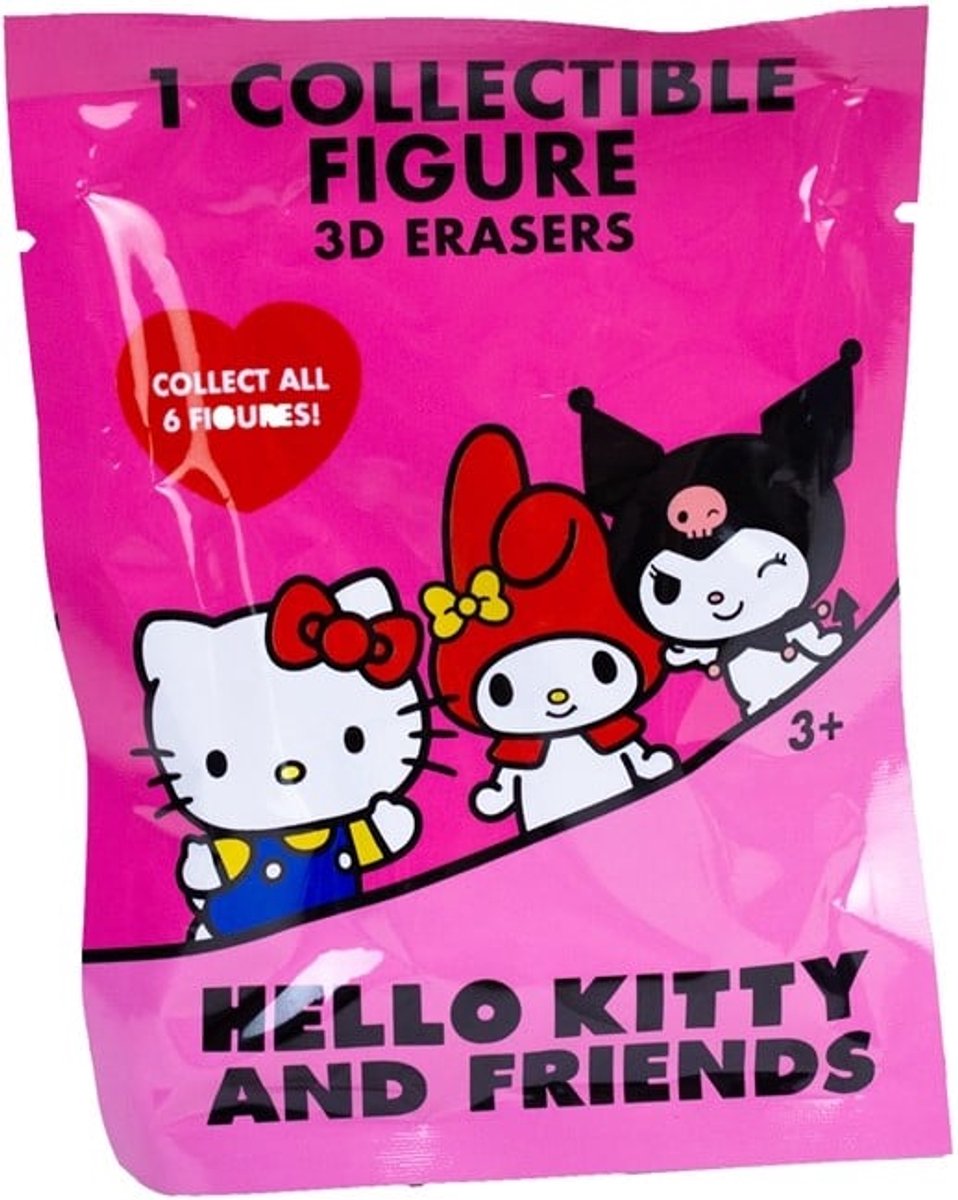 Set van 3 stuks Hello Kitty and Friends 3D gum / figuurtje