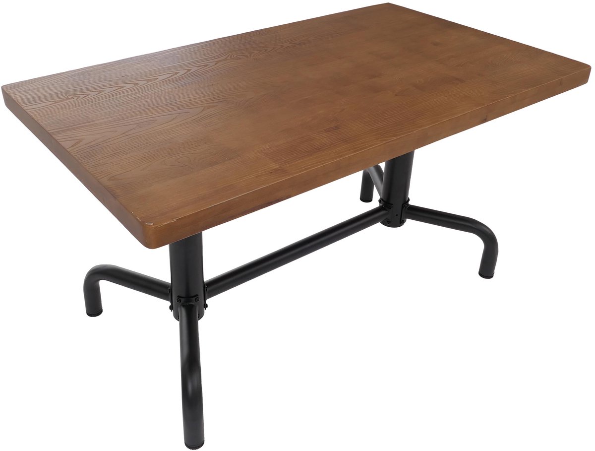 MCW Eettafel MCW-P31, eettafel, industriestijl, hout 140x80 cm ~ naturel, zwart onderstel