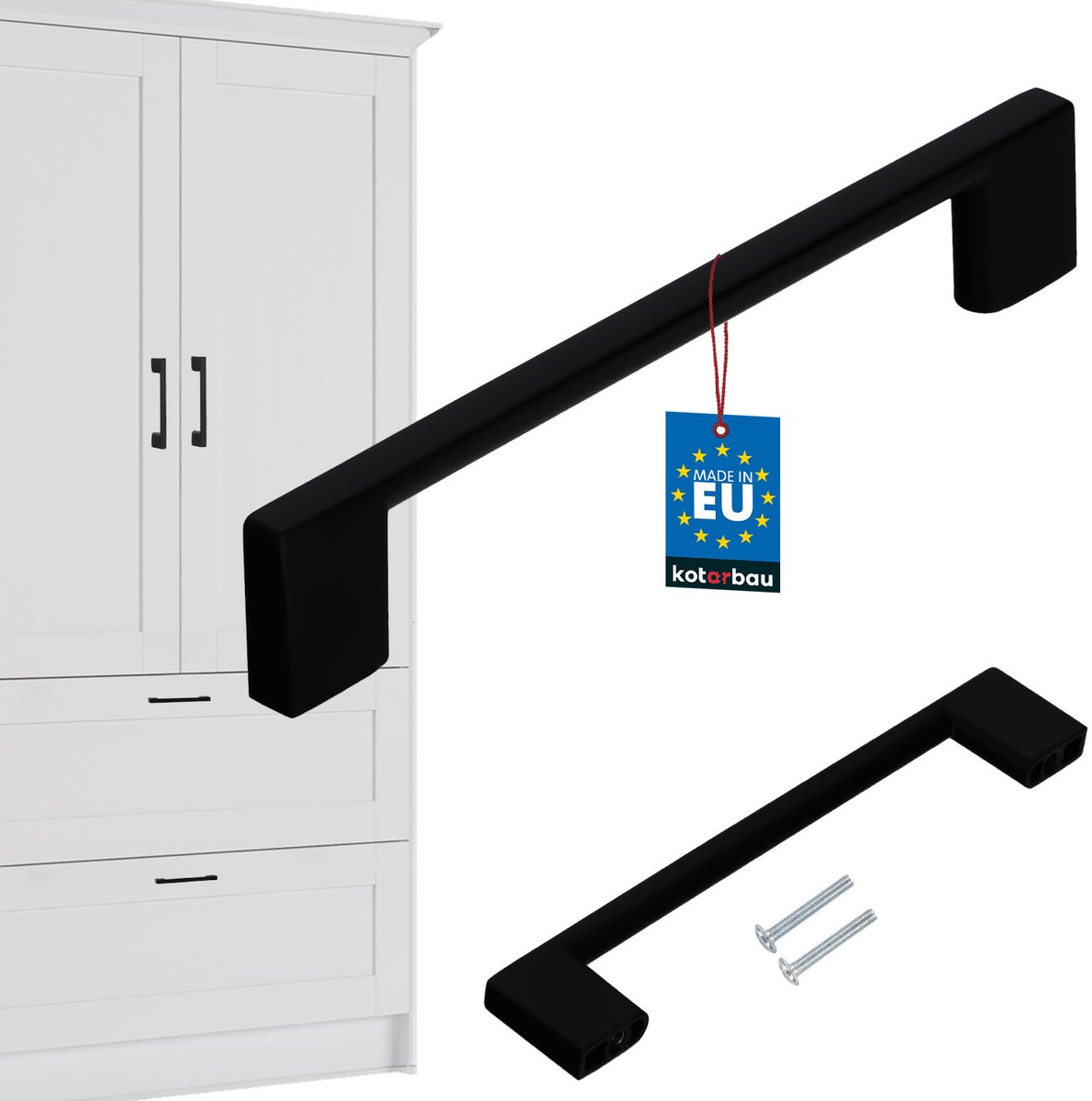 Kotarbau - Meubelgreep - Lang - Zwart Mat - 148 mm