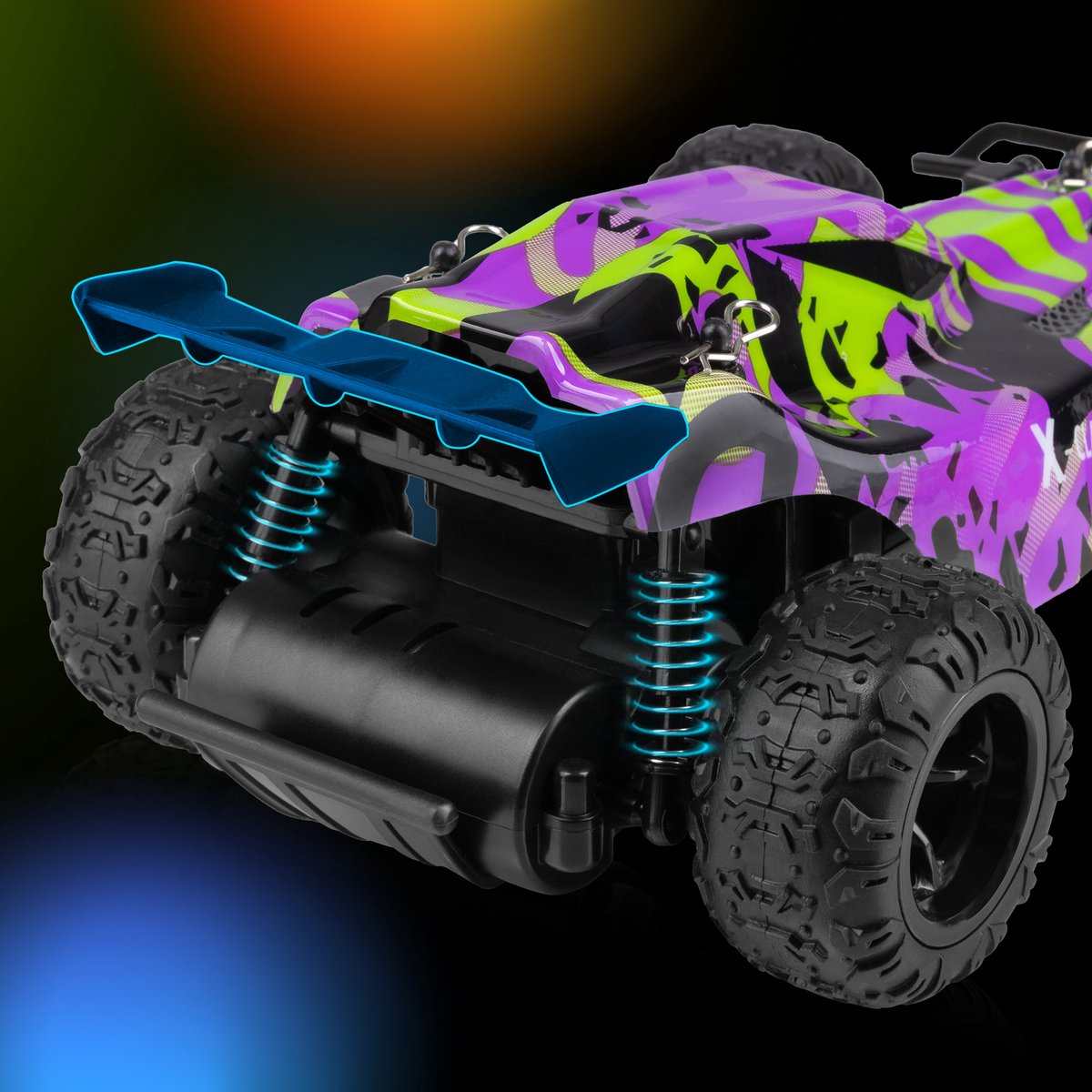 Overmax X-Clash Bestuurbare Auto - 20 km/h - 2 accu’s - Bereik 100m - 2 carrosserie’s - Offroad RC Auto - Buiten & Binnen - Meisjes en Jongens - Afstandsbestuurbare Auto voor Kinderen & Volwassenen — afbeelding 7