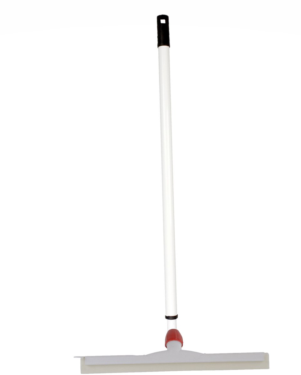 Betra Douchetrekker - vloertrekker - kunststof - wit - natuur rubber - B45 cm - Uitschuif steel wit - van 80 tot 130 cm