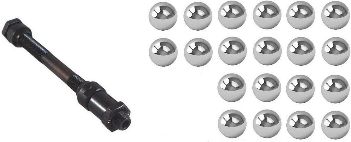 Fiets Naven Achterwiel 10 mm x 145 mm met 20 Ballen 6.35 mm voor Mountainbike en Racefiets