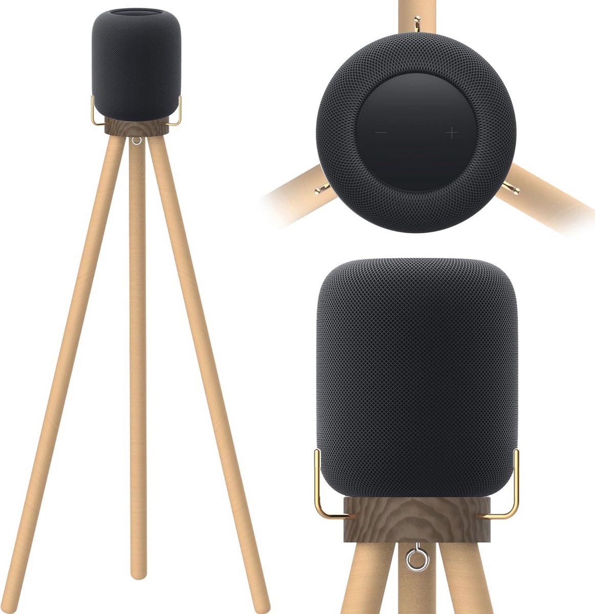 Speaker Stand voor HomePod 2 - Massief Hout, 29,5 inch Hoogte
