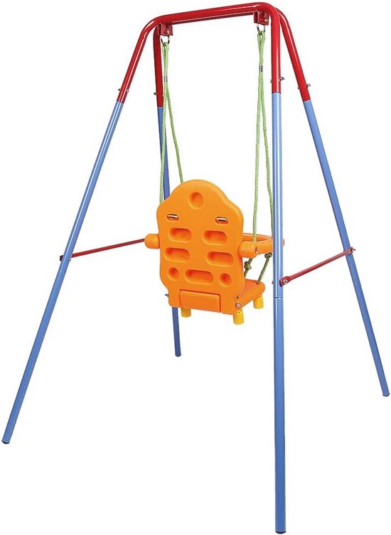COSTWAY Hollywood kinderschommel, 2-persoons kinderschommel met verstelbaar zonnedak en metalen frame, tuinschommel met veiligheidsgordels, tuinschommel voor kinderen COSTWAY Hollywood kinderschommel, 2-persoons kinderschommel met verstelbaar zonnedak en metalen frame, tuinschommel met veiligheidsgordels, tuinschommel voor kinderen