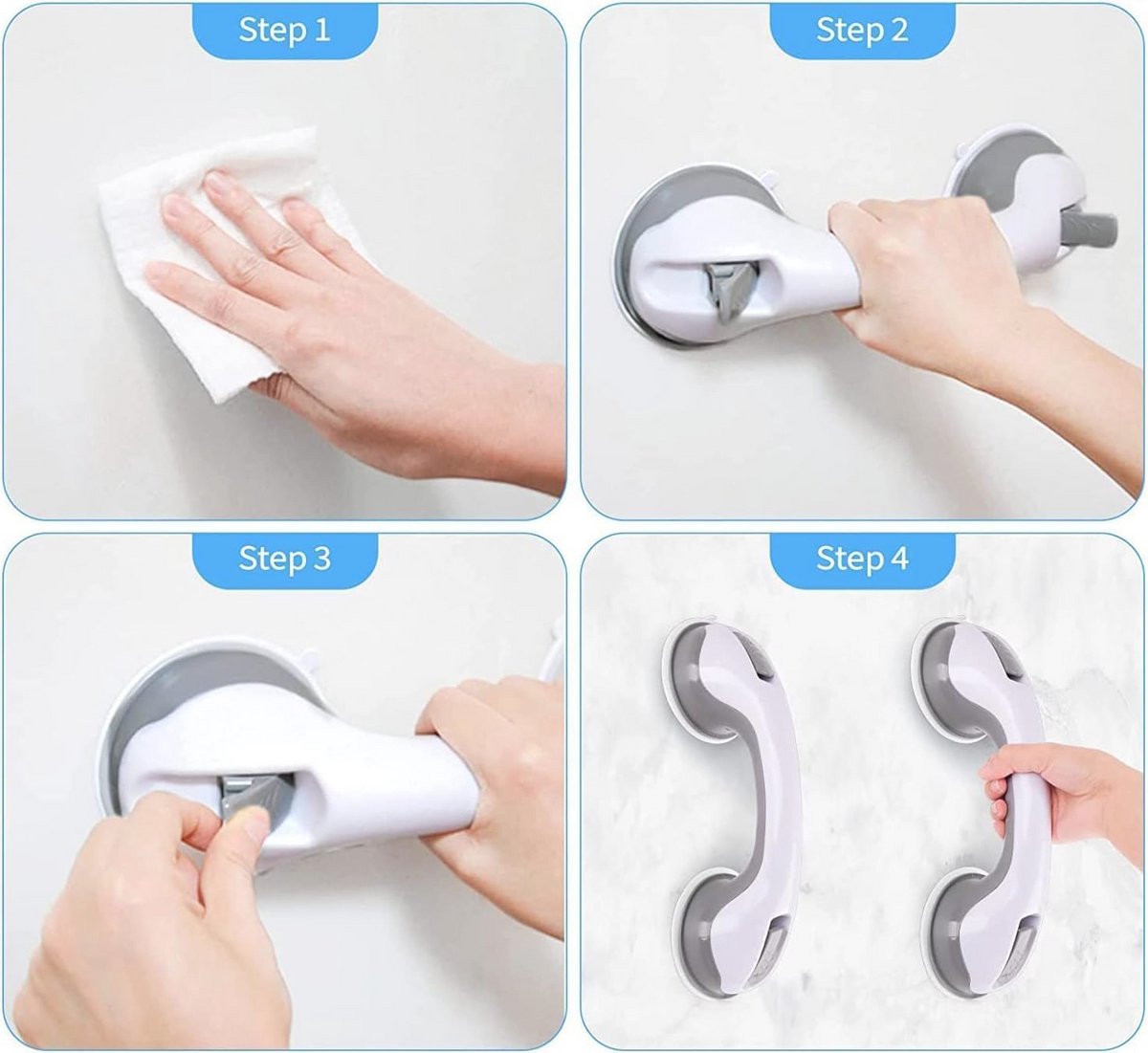 Veilige Douchehandgreep 30.5 cm met Antislip Grip voor Badkamers en Doucheschermen