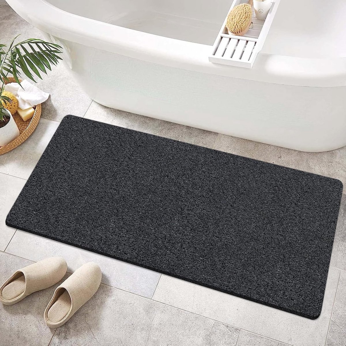 Antislip Douchemat 105 x 40 cm - Loofah Badmat zonder Zuignappen - Sneldrogend en Veilig