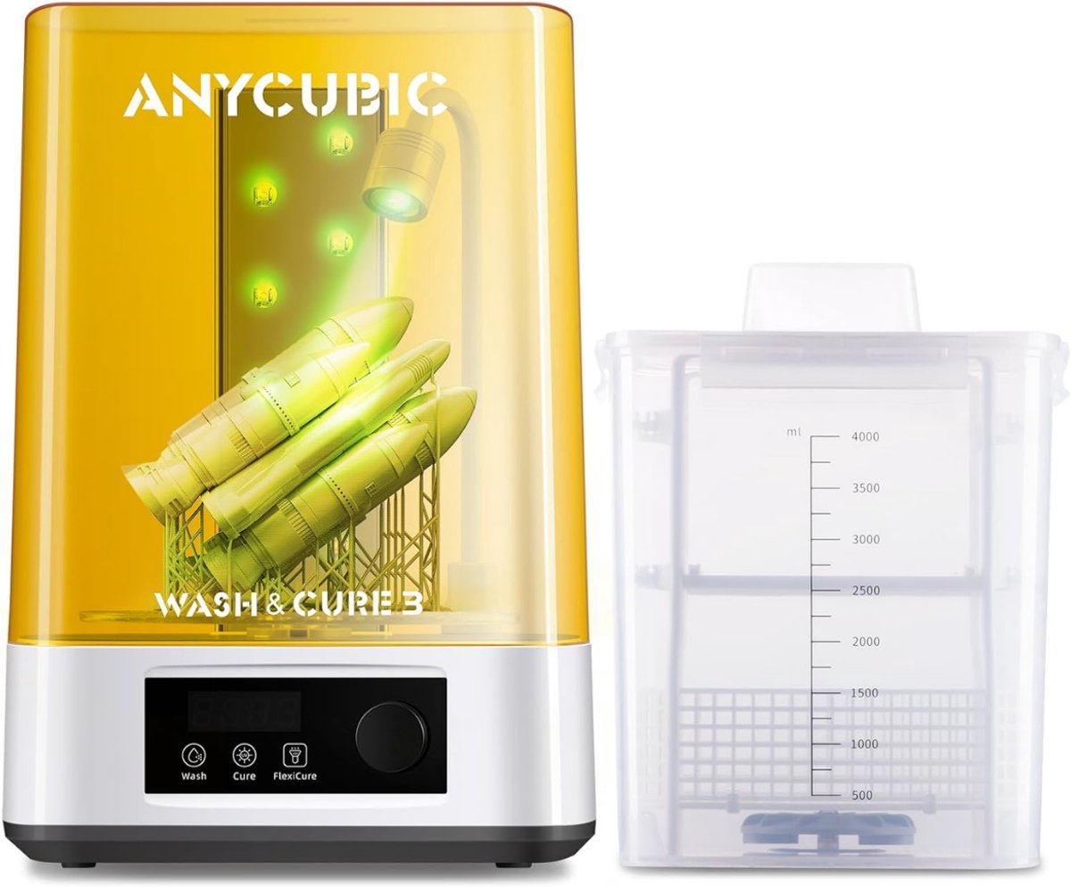 Anycubic Wash & Cure 3 – 2-in-1 Resin Was- en Uithardingsstation – Automatische Reiniging & 360° Curing – Voor Resin 3D Prints – Compact, Stil & Veilig – Geschikt voor Water- en IPA-reiniging