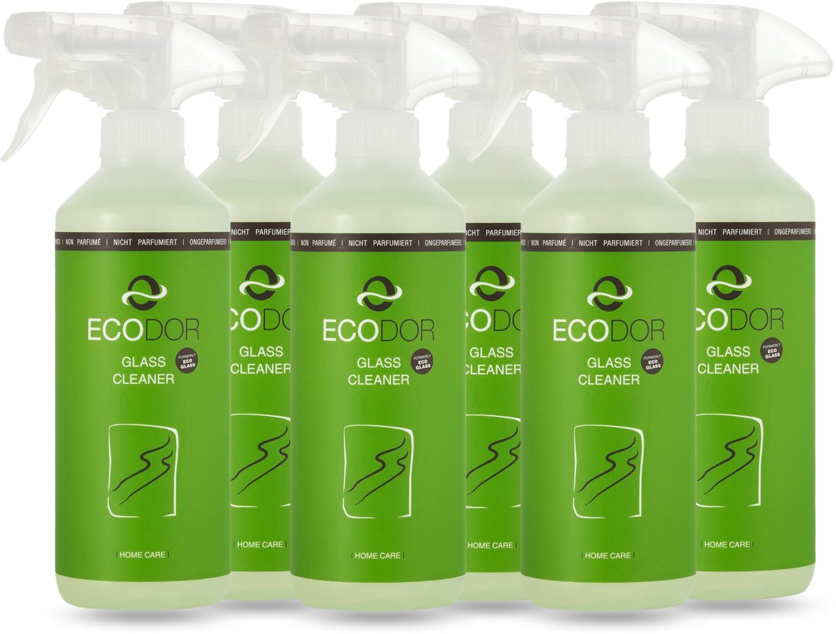 Ecodor Glasreiniger - Ruitenreiniger voor de Auto - Voordeelpack 6× 500 ml - Streeploos Schoon