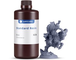 Anycubic Standard Resin Gray 1kg – UV Resin voor LCD 3D Printers – Snelle Uitharding – Hoge Nauwkeurigheid – Lage Krimp – 365–410nm – Standaard Hars voor Miniaturen & Prototyping
