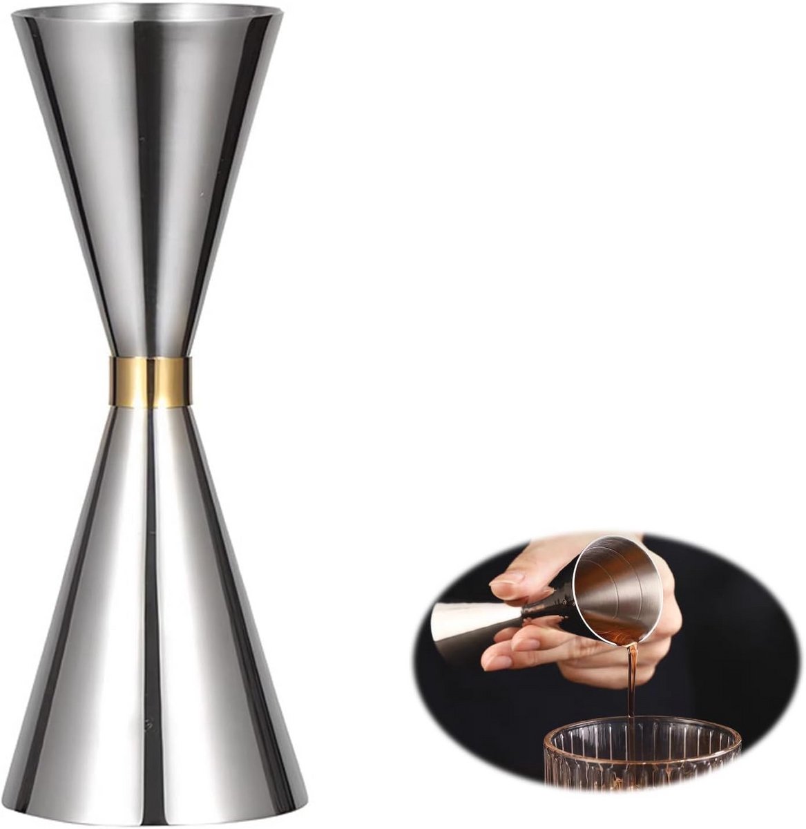 Cocktail Jigger 30ml/60ml - Roestvrij Stalen Tweezijdige Maatbeker