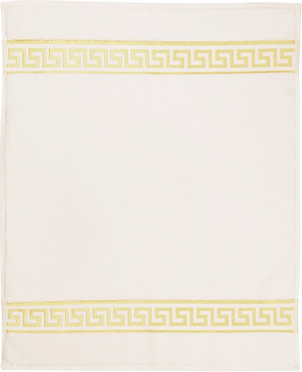 Badmat douchemat van katoen in beige, zwart, wit of goud 50 x 70 cm met een meander patroon