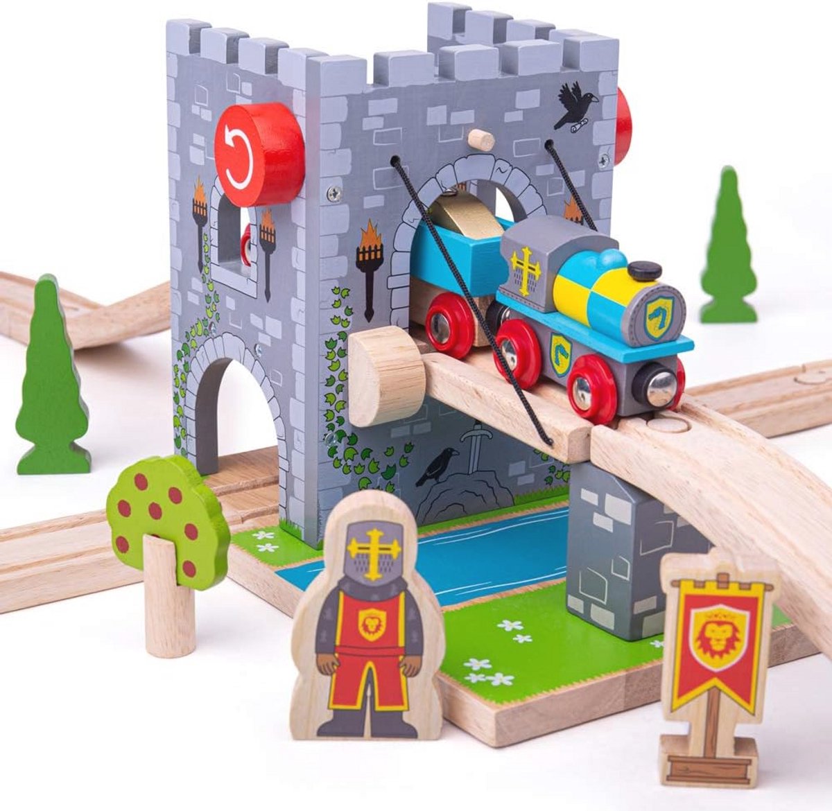 Houten Ophaalbrug voor Treinen - Accessoire voor Creatieve Treinsets