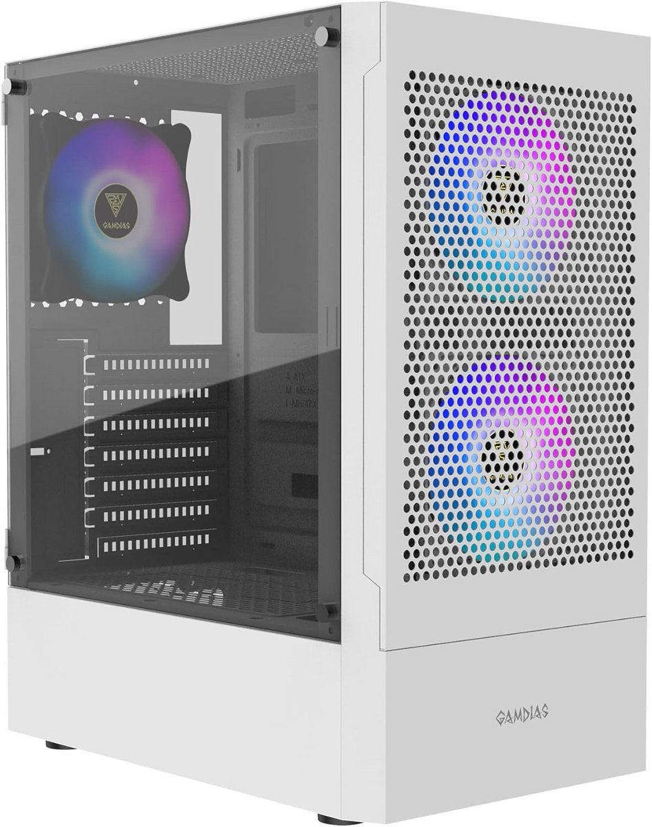 Gaming PC Behuizing met Gehard Glas en ARGB Ventilatoren - Mid-Tower ATX