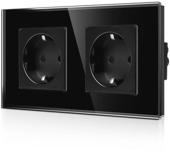 Gira dubbel stopcontact met randaarde en shutter voor 1-voudige inbouwdoos - Systeem 55 crème wit (273101
