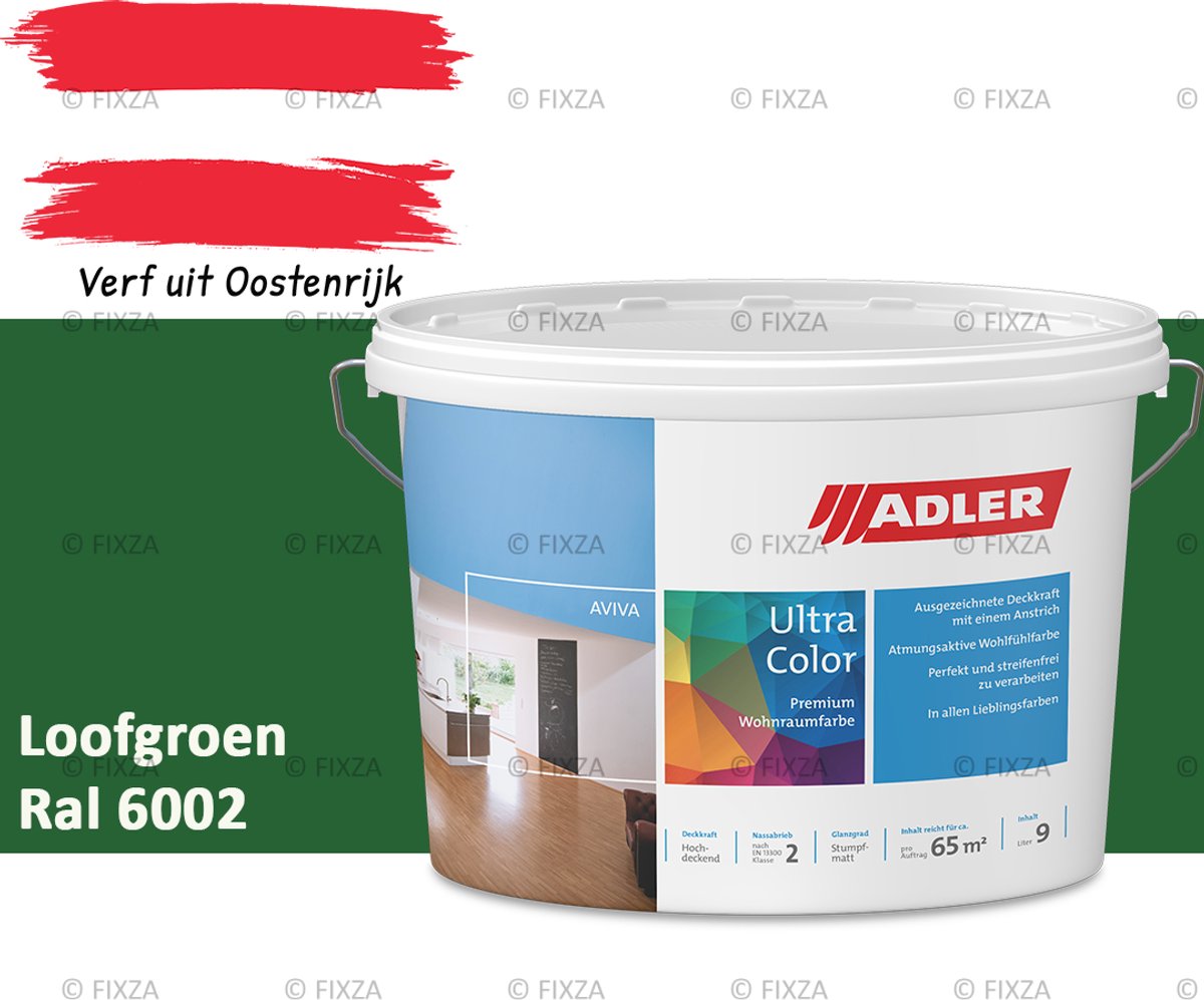 ADLER Aviva Ultra-Color SD Muurverf – Premium Matte Binnenmuurverf met Smart-Dry Technologie – Streeploos & Hoge Dekking – Loofgroen – 1 Liter