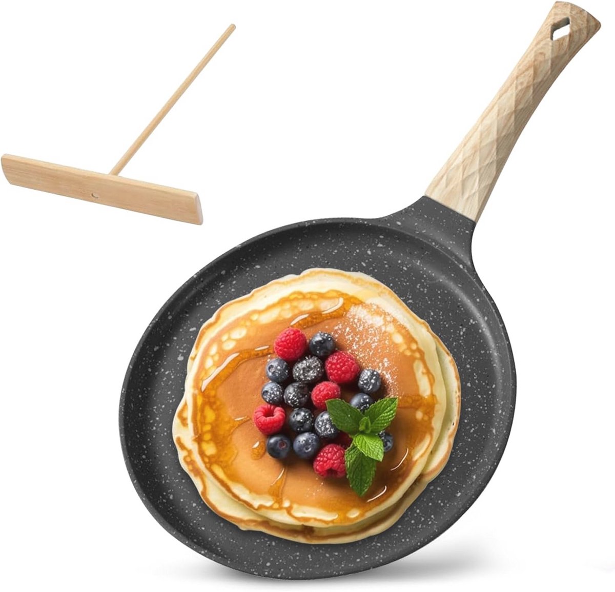Pannenkoekenpan 28 cm met Anti-aanbaklaag en Deegverdeler