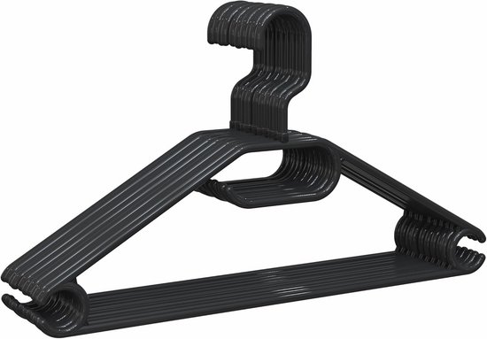 100 stuks kleerhangers, zwart, ruimtebesparend en robuust, met