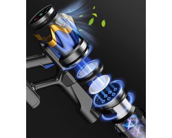 UltraClean 550W Draadloze Accustofzuiger – 45.000 Pa Super Zuigkracht – 1,6L Stofcontainer – 65 Min. Batterijduur – Anti-Klit Borstel – 8-Laags HEPA Filtratie – Zelfstaand & Wandlaadstation – LED Display – Voor Dierenhaar & Tapijt