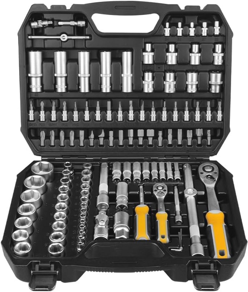 Steeksleutelset 110-delig, dopsleutelset 1/4 inch en 1/2 inch - Professionele gereedschapskofferset