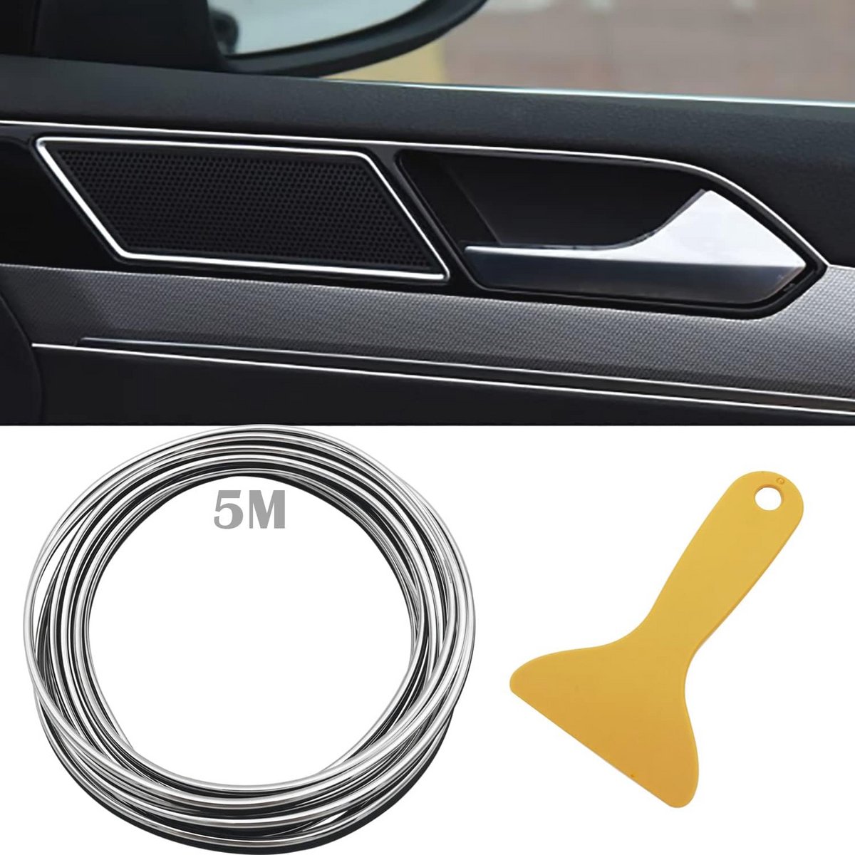 Flexibele Sierlijsten voor Auto - 5m Decoratieve Strip voor Interieur en Doe-Het-Zelf Projecten