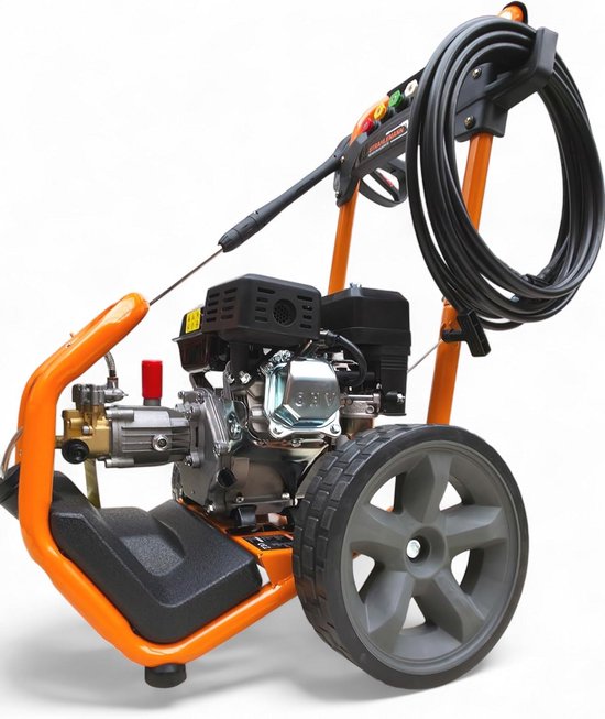 Benzine hogedrukreiniger met 220 bar druk en 540 l/h debiet, ideaal voor terras, auto en tuin — afbeelding 2