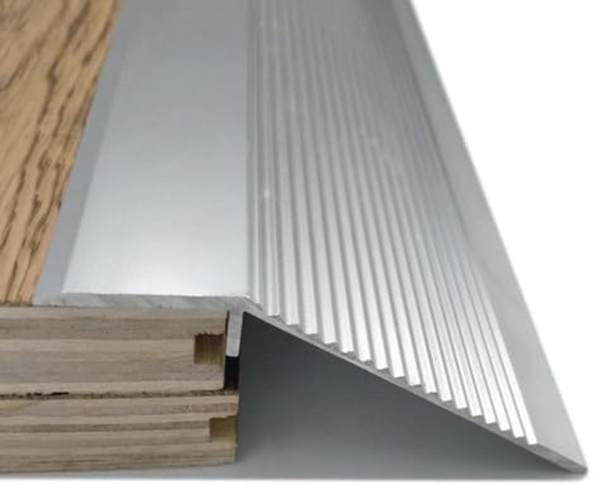 Vloer Overgang Strip voor Houten en Tegelvloeren - 100mm Breed, 10mm-50mm Hoogte Compensatie, Aluminium Afdekstrip