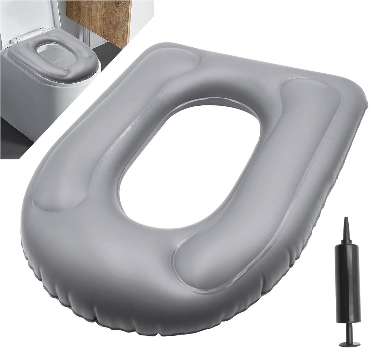 Opblaasbaar Toiletzitkussen met Zuignap - Comfortabele Toiletbrilhoes voor Volwassenen en Senioren
