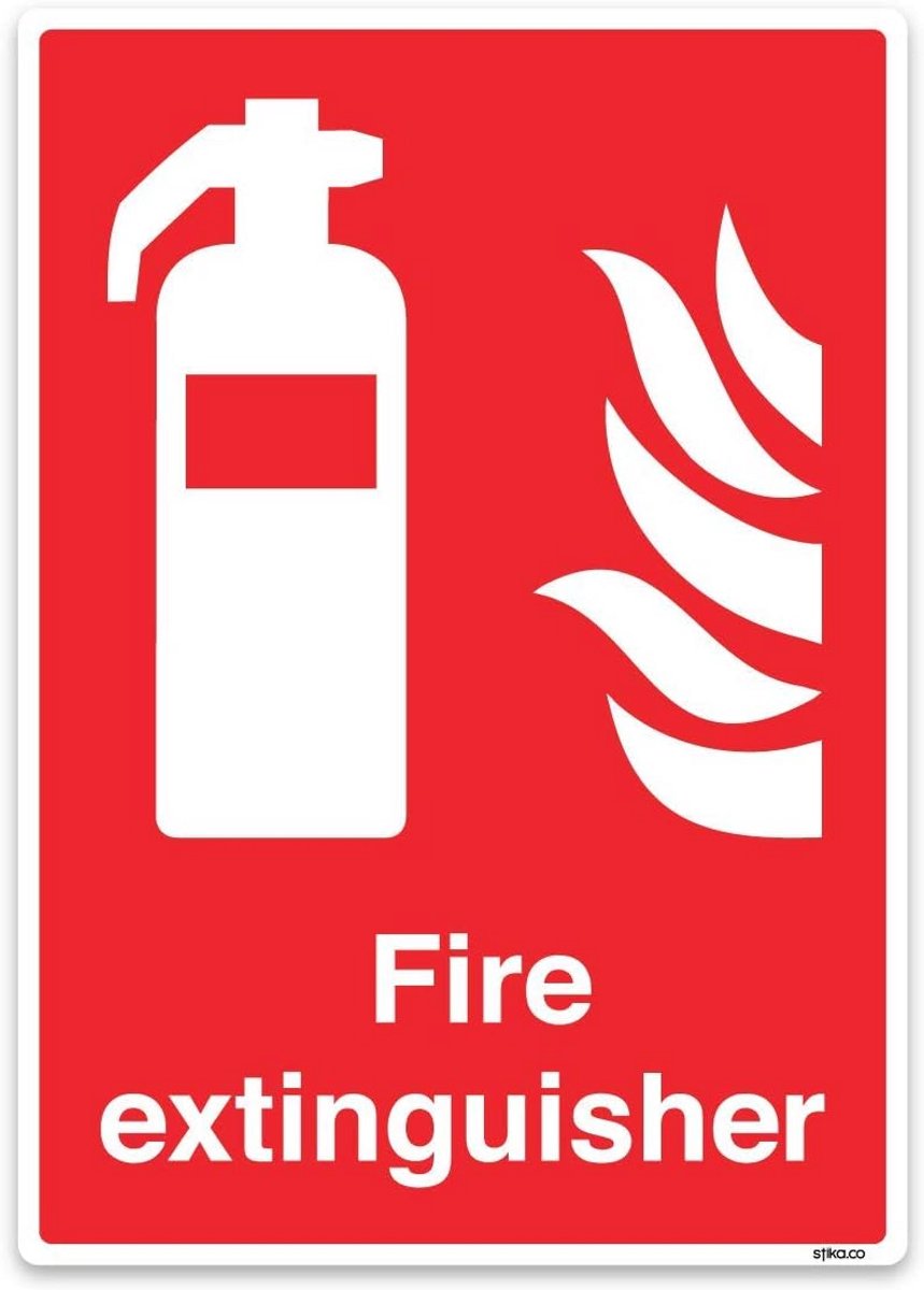Veiligheidsbord brandblusser - zelfklevende vinylsticker voor veilige werkplekken