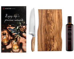 Wusthof Cadeauset Amici - Koksmes, Snijplank & Olijfolie