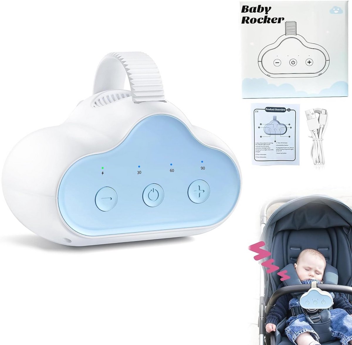 Schommelhulp voor Baby's - Oplaadbaar, Stil en Instelbaar - Universeel voor Kinderwagens