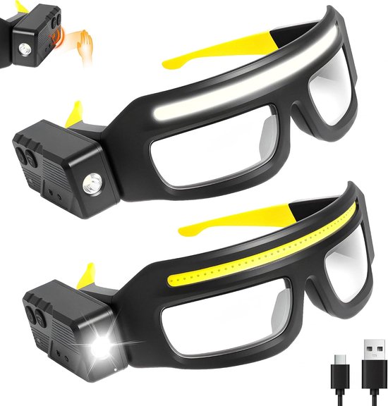 Hoofdlamp - Brillenlamp - Oplaadbare LED-lamp - 16*8*6 cm - 5 verlichtingsmodi - 1 verpakking - Batterijduur tot 4 uur - Geschikt voor hardlopen, kamperen, vissen, fietsen, wandelen