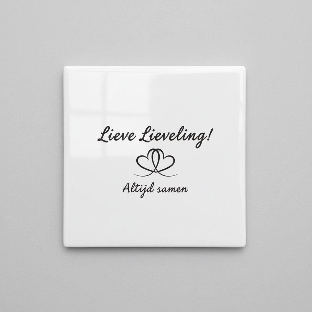 Nevolis Romantische Liefdestekst Decoratieve Keramische Tegel 15x15 cm – “Lieve Lieveling! Altijd samen” Hart Wanddecoratie Cadeau Multi Color