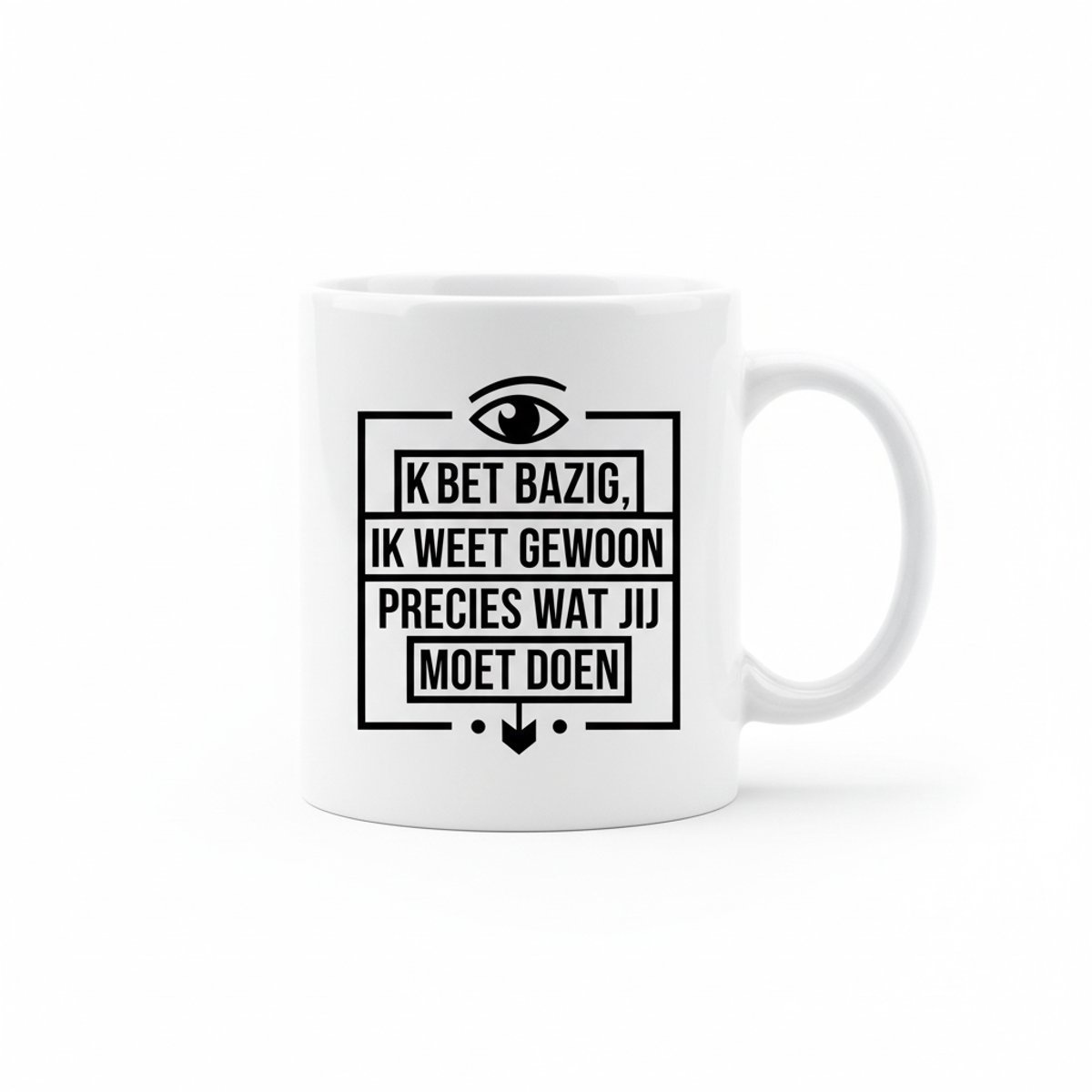 “Ik Ben Bazig” Mok – Grappige Nederlandse Bazige Tekst Koffiemok 330 ml
