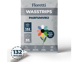 Floretti – Milieuvriendelijke Wasstrips – Parfumvrij – 132 wasbeurten – Wasstrips / Wasmiddeldoekjes / Wasdoekjes / Wasvellen / Laundry Sheets – Vegan – Voor gevoelige huid & babytextiel