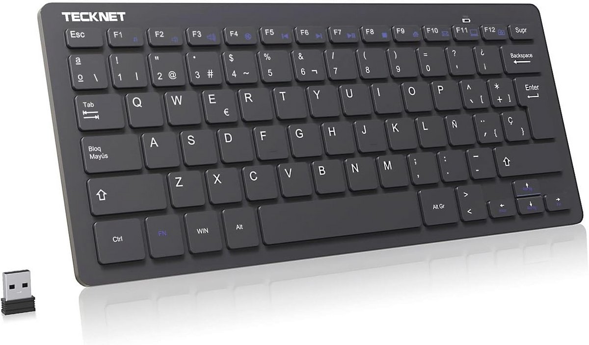 Draadloos Mini-toetsenbord 2,4G - Ultradun en Compact voor PC, Laptop en Smart TV