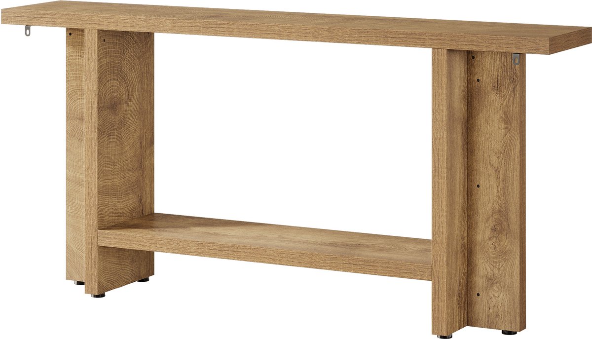 DMG Supply Consoletafel - 150 cm - 2 Lagen - Houtlook - Bruin - Spaanplaat - 150 x 30 x 80 cm