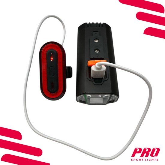 Fietsverlichting 1200 Lumen & 100 Lumen Fietsverlichtingsset - LED Fietslampen USB oplaadbaar - Fietslicht — afbeelding 3