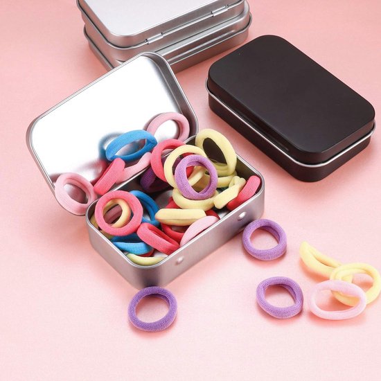 LMOGWL 4 stuks ijzeren opbergdozen met deksel, metalen rechthoekige doos kleine home storage box, draagbare tin box voor snoep en kleine accessoires (zilver