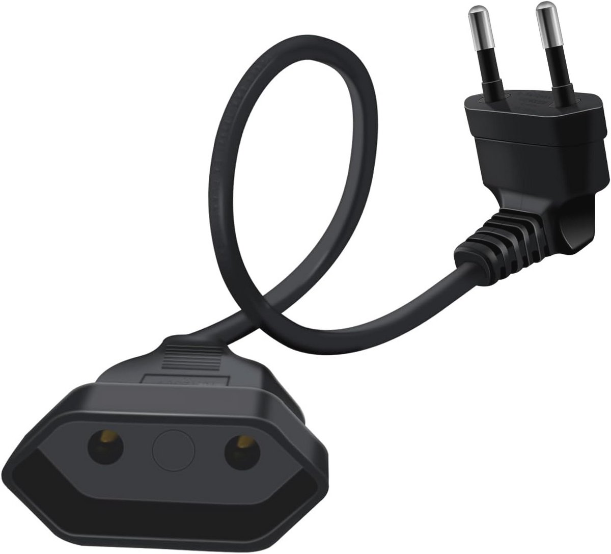 Verlengkabel Eurostekker 2,5A 250V 625W Plat 90 Graden 0.6m