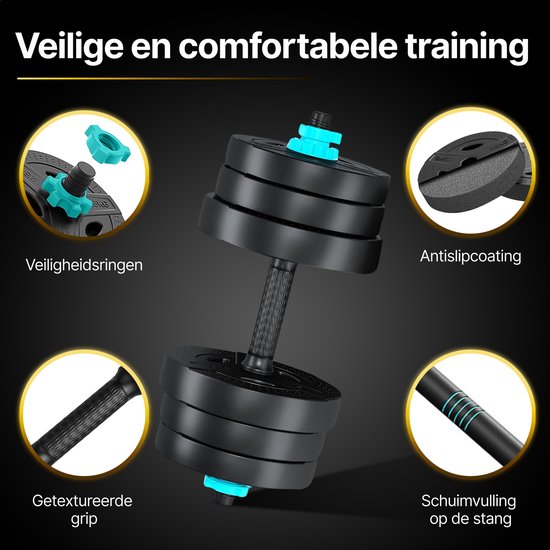 Luxari - Kettlebell de haute qualité - Réglable - de 2,25 à 10 kilos - Incl. 6 disques - Home Sports - Zwart - Kettlebell 10 kg - Dumbell 10 kg - Kettlebel