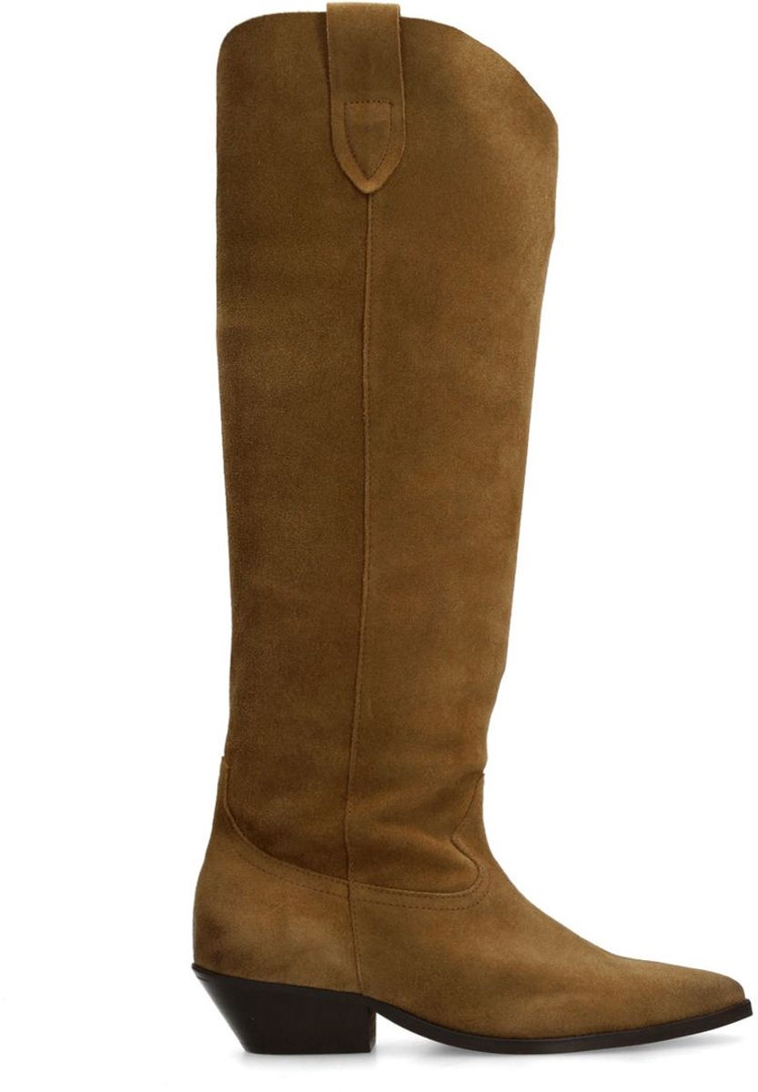 Sacha - Dames - Cognac suède cowboylaarzen - Maat 38