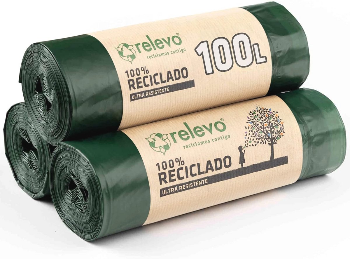 Gerecyclede Vuilniszakken 100L - Extra Sterk, 30 Stuks
