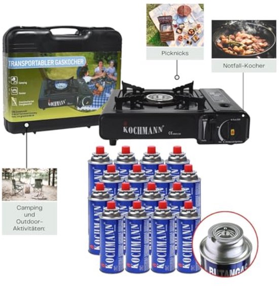 Campingkooktoestel met draagtas en 16 gaspatronen - Perfect voor buitenactiviteiten — afbeelding 5