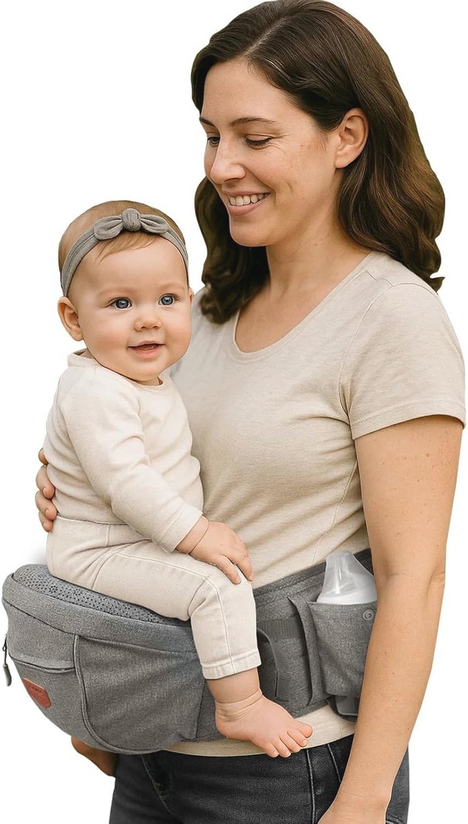 Ergonomisch Heupzitje voor Baby's met Verstelbare Riem en Tas, Voor Borstvoeding en Comfortabel Draaggemak