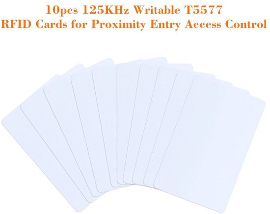 Cartes RFID Réinscriptibles 125 KHz – EM4305 T5577 5200, Blanches, Pour Contrôle D'accès