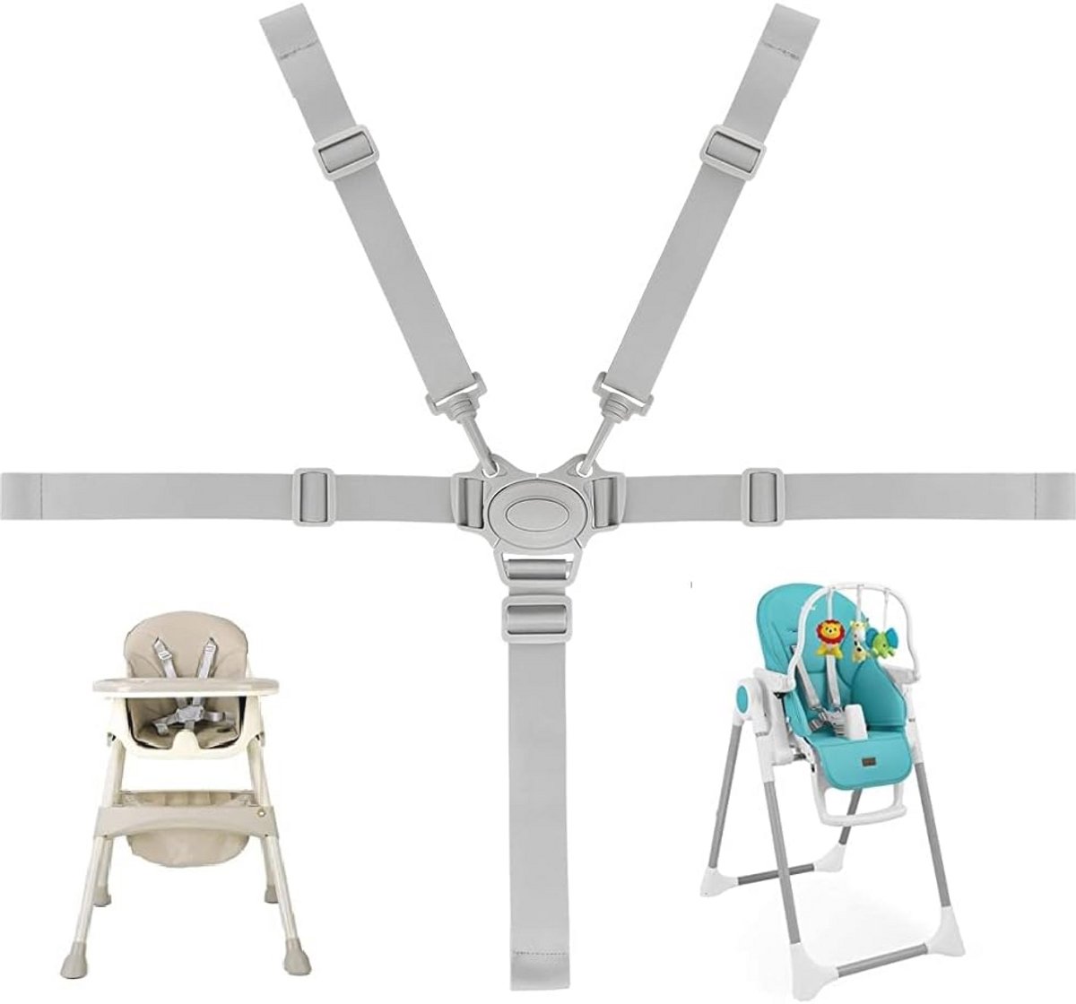 Verstelbare 5-punts veiligheidsgordel voor kinderstoelen en kinderwagens