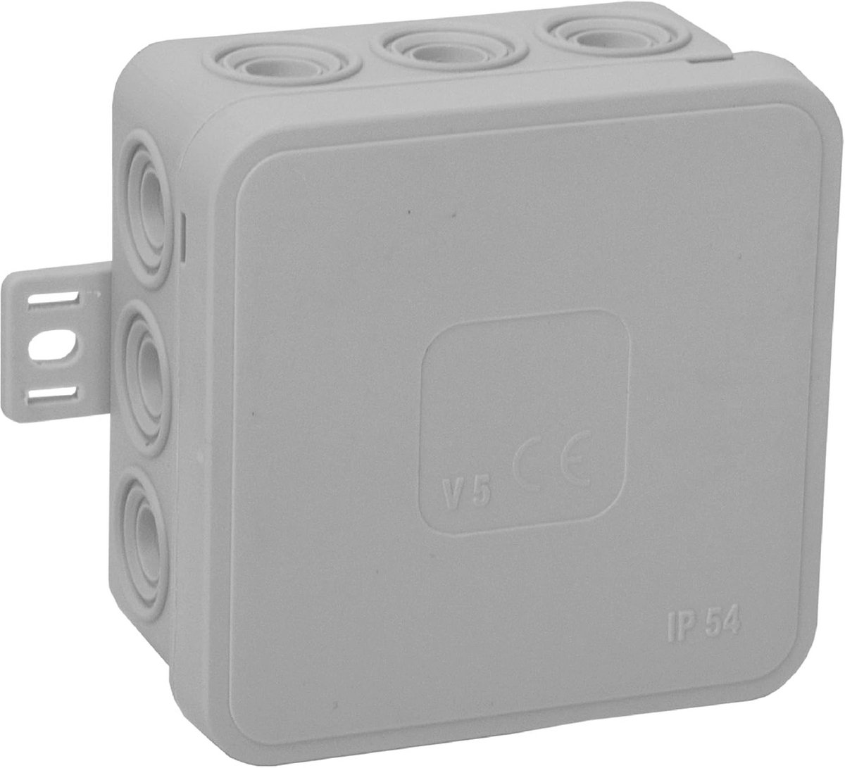 Waterdichte Aansluitdoos IP54 met 12 Kabelingangen - 75 x 75 x 41 mm - Grijs